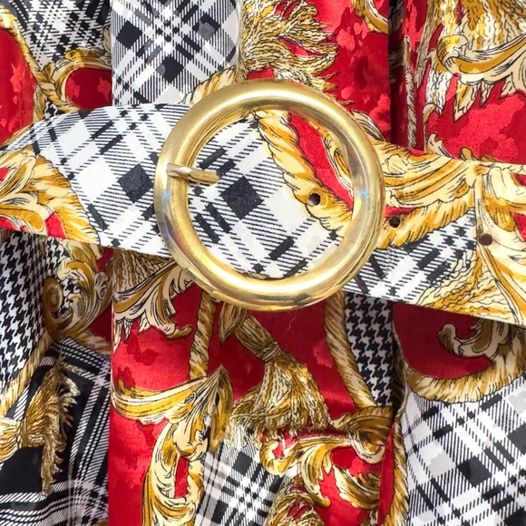 Vintage D’Allaird’s Canada Baroque Plaid Belted Dress (S) - Picture 3 of 8